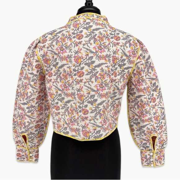 NWOT LLANI x Free People Sofi Reversible Floral Jacket | Small | Ivory/Coral - Picture 2 of 15
